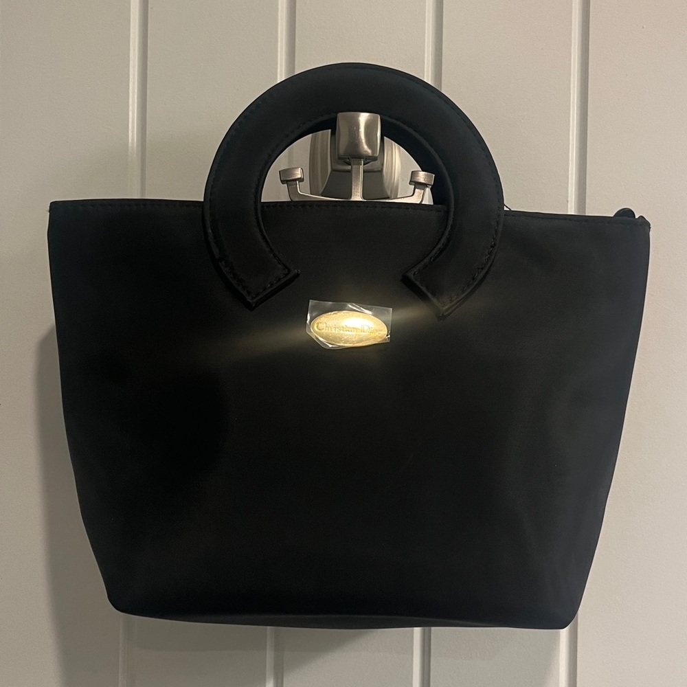 Christian Dior VIP Vintage 80's Nylon Clutch/Mini Satchel/Cosmetic Bag Tote - Picture 13 of 16